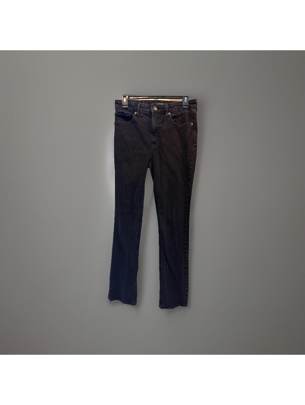 Lauren Ralph Lauren Women’s Black Premier Straight Jeans Size 4 Cotton Stretch
